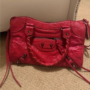 Red Leather Shoulder Bag